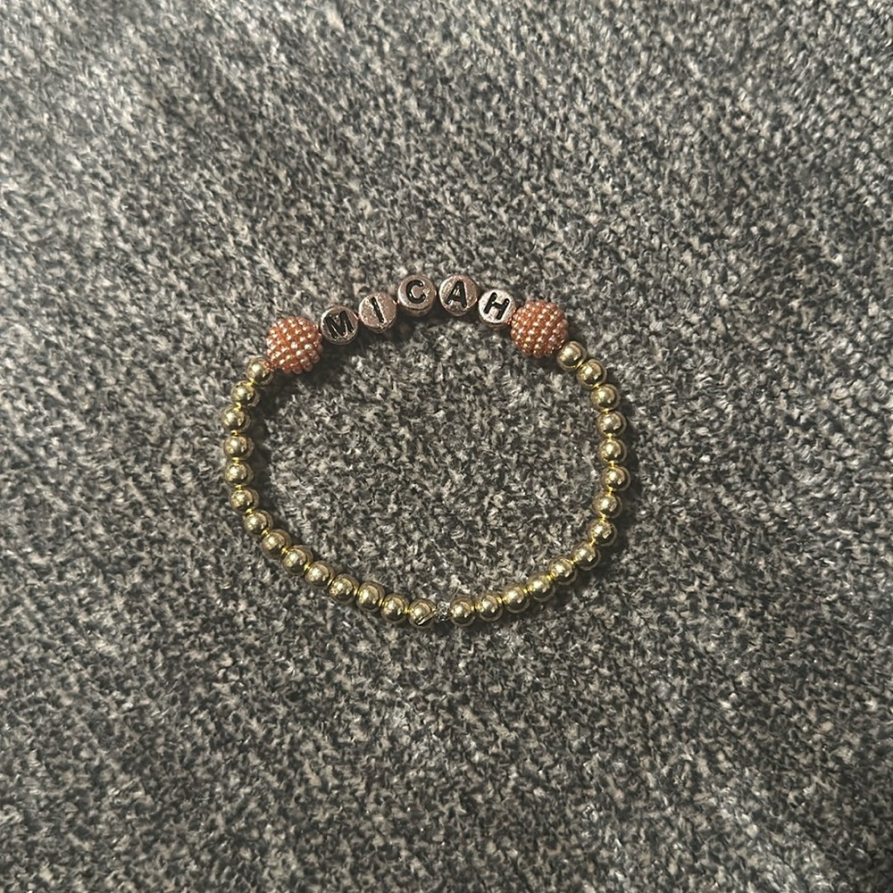 “Micah” NAMED Beaded Bracelet HANDMADE